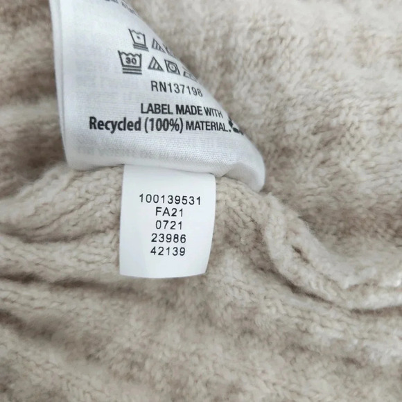 Jeannie Mai x INC Shirt Oatmeal Long Sleeve Cropped Waffle Knit Top - Picture 8 of 8